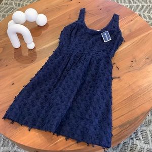 Vineyard Vines Navy Textured Sleeveless Dress